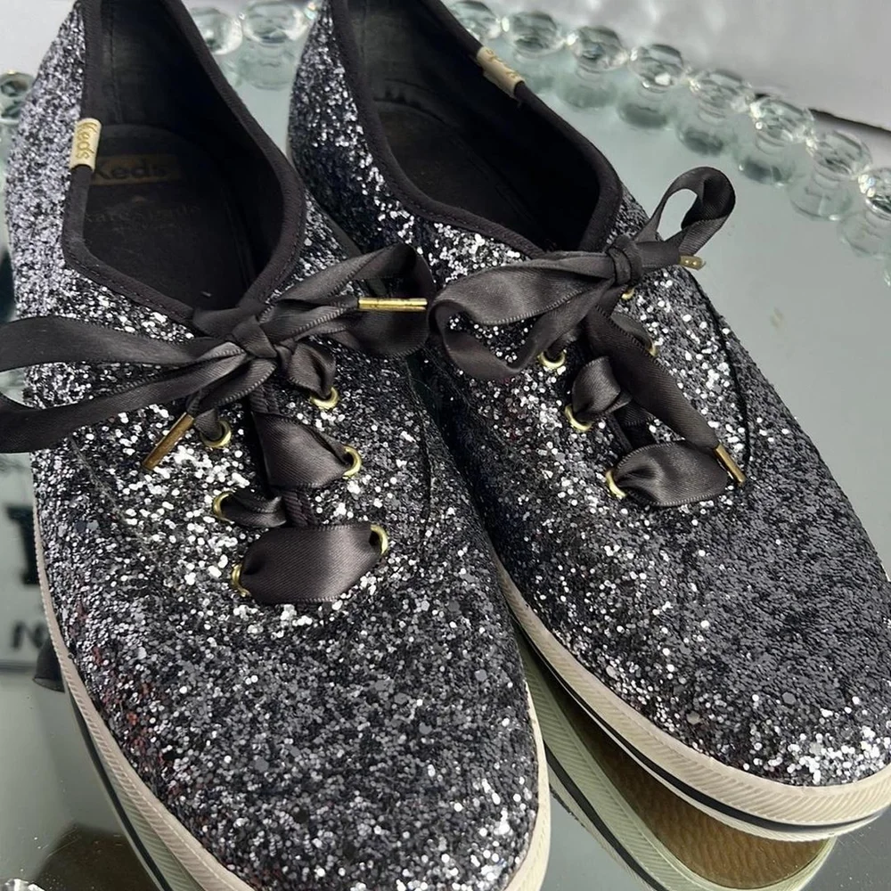 Kate Spade New York Champion Silver Glitter Sneakers 9.5